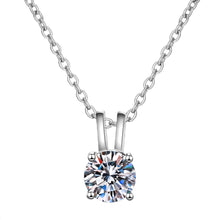 StarGems® Four Prong Minimalist 0.8ct Moissanite 925 Silver Platinum Plated Necklace 40+5cm NX121