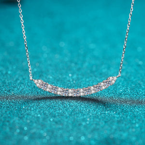 StarGems® Minimalist 0.7cttw Moissanite 925 Silver Platinum Plated Necklace 40+5cm NX106