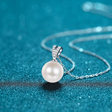 StarGems® 10mm River Pearl Minimalist 0.045cttw Moissanite 925 Silver Platinum Plated Necklace 40+5cm NX063