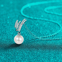 StarGems® 8mm River Pearl Twisted 0.085cttw Moissanite 925 Silver Platinum Plated Necklace 40+5cm NX077