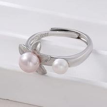 StarGems  Flower Pearl Adjustable Handmade 925 Sterling Silver Ring C2484