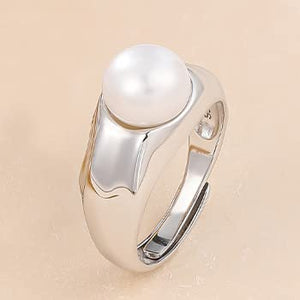 StarGems  Pearl Simplism Adjustable Handmade 925 Sterling Silver Ring C2510