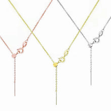 StarGems® Solid 18k Real Yellow/Rose/White Gold Classic Cable Chain Adjustable Necklace for Women 45-50cm ND002