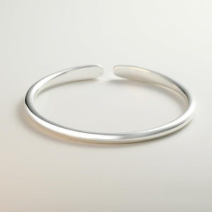 StarGems  Opening Minimalism Handmade 999 Sterling Silver Bangle Cuff Bracelet For Women Cb0016