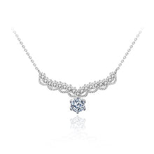 StarGems  0.5ct Moissanite 925 Silver Platinum Plated&Zirconia Deer-Shape Necklace B4606