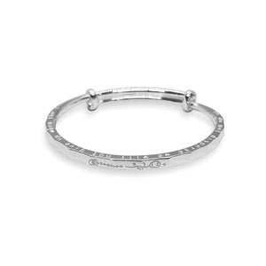 StarGems® Adjustable Carved Rose Handmade 999 Sterling Silver Bangle Bracelet For Women Cb0183