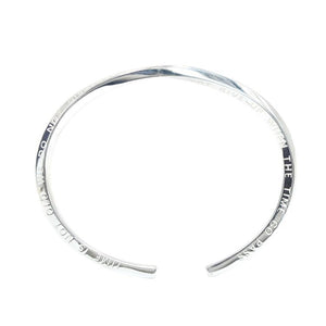 StarGems® Opening Mobius Carved Letter Handmade 999 Sterling Silver Bangle Cuff Bracelet For Women Cb0003