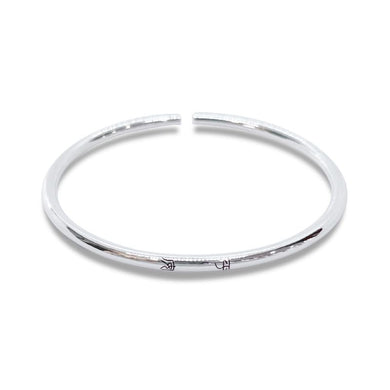 StarGems  Opening “joy” Handmade 999 Sterling Silver Bangle Cuff Bracelet For Women Cb0076