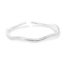 StarGems® Opening Wave Handmade 999 Sterling Silver Bangle Cuff Bracelet For Women Cb0090