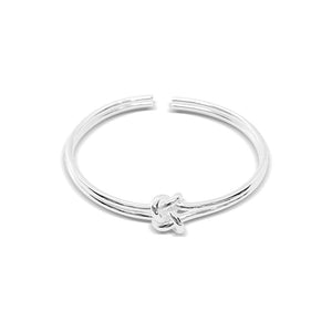 StarGems  Opening Double Row Knot Handmade 999 Sterling Silver Bangle Cuff Bracelet For Women Cb0049