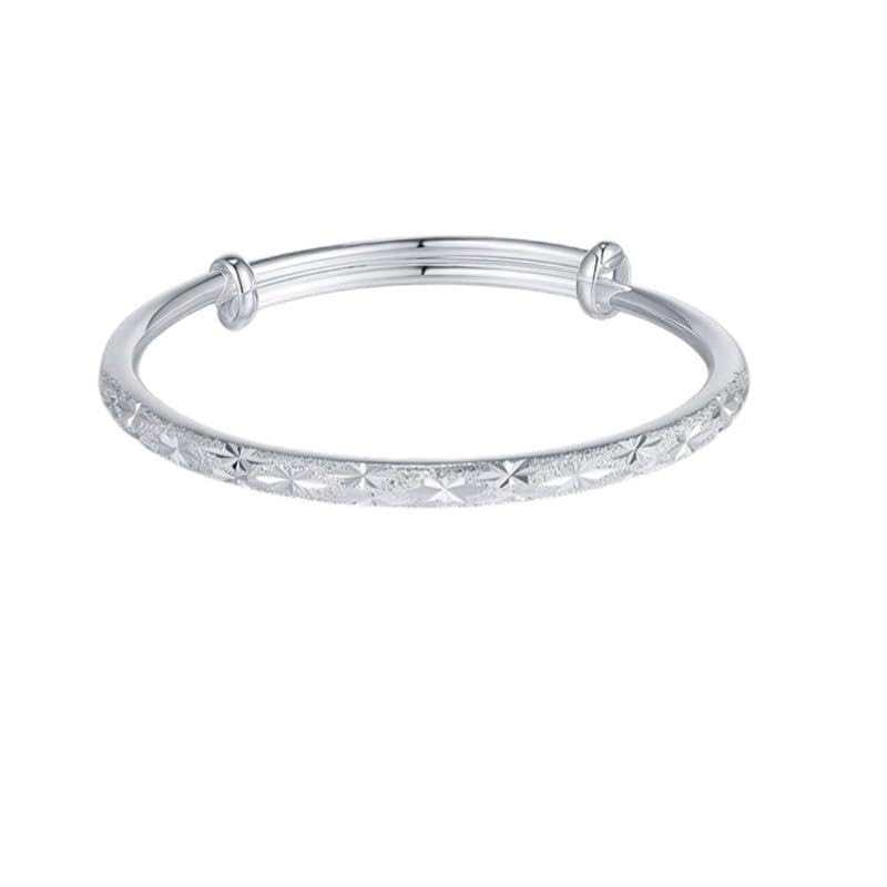StarGems  Adjustable Full of Stars Handmade 999 Sterling Silver Bangle Bracelet For Women Cb0150