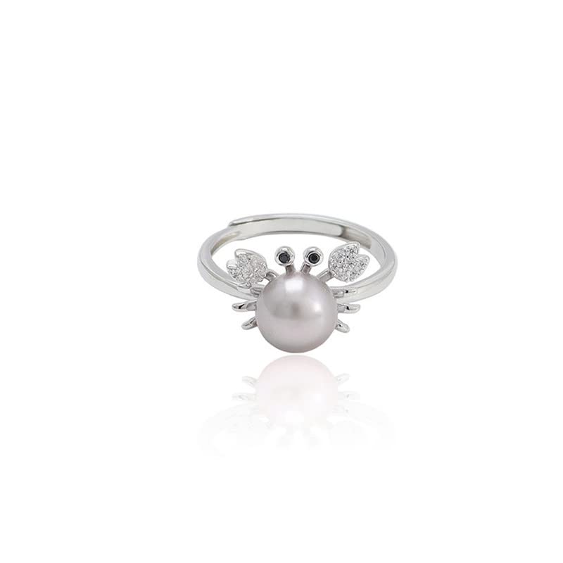 StarGems® Crab Pearl Adjustable Handmade 925 Sterling Silver Ring C2486