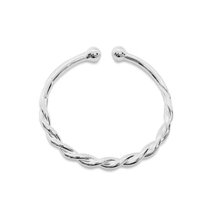 StarGems® Opening Double Row Twisted Band Handmade 999 Sterling Silver Bangle Cuff Bracelet For Women Cb0042