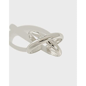 StarGems® X-Shape Cross Adjustable Handmade 925 Sterling Silver Vintage Ring 7.25 C2176