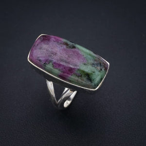 StarGems® Natural Ruby Zoisite Handmade 925 Sterling Silver Ring 7 F1349