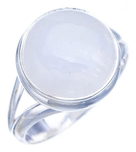 StarGems  Natural Moonstone Handmade 925 Sterling Silver Ring 8 F2703