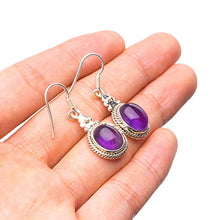 StarGems  Natural Amethyst Handmade Boho 925 Sterling Silver Earrings 1 1/4" T3486