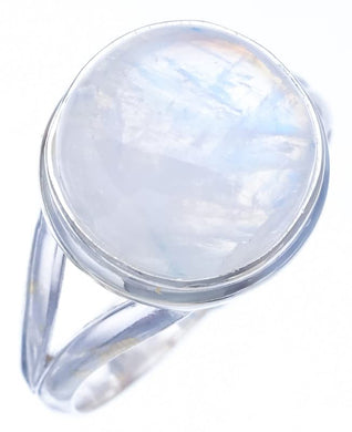 StarGems  Natural Moonstone Handmade 925 Sterling Silver Ring 9 F2700