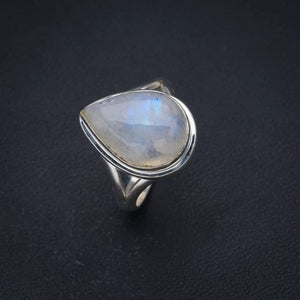 StarGems® Natural Moonstone Handmade 925 Sterling Silver Ring 6 F2584