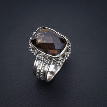 StarGems  Natural Smoky Quartz Handmade 925 Sterling Silver Ring 8 F1274