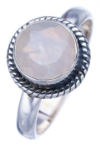 StarGems® Natural Moonstone Handmade 925 Sterling Silver Ring 9.75 F2536