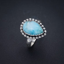 StarGems® Natural Larimar Handmade 925 Sterling Silver Ring 6 F1496