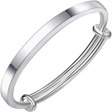 StarGems® Adjustable Handmade 999 Sterling Silver Bangle Bracelet For Women Cb0211
