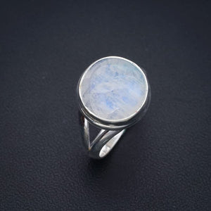 StarGems  Natural Moonstone Handmade 925 Sterling Silver Ring 8.25 F2716