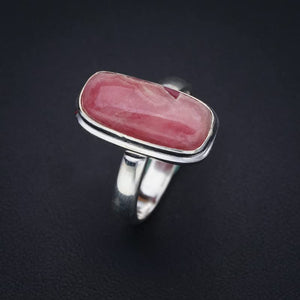 StarGems  Natural Rhodochrosite Handmade 925 Sterling Silver Ring 9 F1860