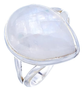 StarGems® Natural Moonstone Handmade 925 Sterling Silver Ring 9 F0651