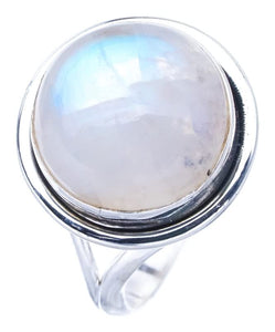 StarGems  Natural Moonstone Handmade 925 Sterling Silver Ring 5 F0788