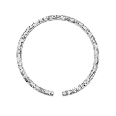 StarGems  Opening Hammered Handmade 999 Sterling Silver Bangle Cuff Bracelet For Women Cb0028