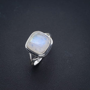 StarGems® Natural Moonstone Handmade 925 Sterling Silver Ring 6 F0786