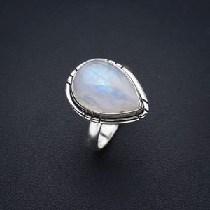 StarGems® Natural Moonstone Handmade 925 Sterling Silver Ring 5.25 F0669