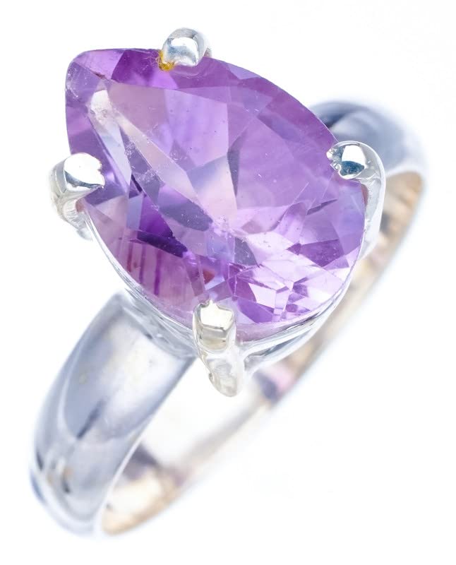 StarGems  Natural Amethyst Handmade 925 Sterling Silver Ring 7.25 F2916