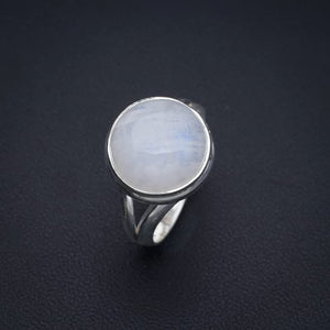 StarGems  Natural Moonstone Handmade 925 Sterling Silver Ring 8 F2703