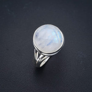 StarGems  Natural Moonstone Handmade 925 Sterling Silver Ring 6.75 F0752