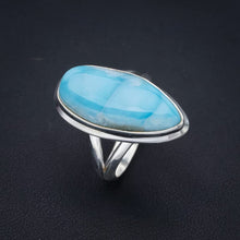 StarGems  Natural Larimar Handmade 925 Sterling Silver Ring 8 F1549