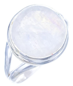 StarGems  Natural Moonstone Handmade 925 Sterling Silver Ring 8.25 F2716