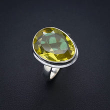 StarGems  Natural Green Amethyst Handmade 925 Sterling Silver Ring 7 F0324