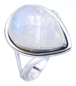 StarGems  Natural Moonstone Handmade 925 Sterling Silver Ring 6 F0703