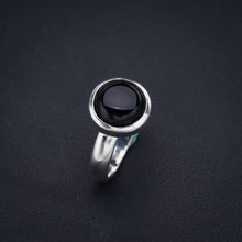 StarGems  Natural Black Onyx Handmade 925 Sterling Silver Ring 6.75 F1749