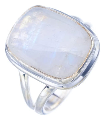 StarGems  Natural Moonstone Handmade 925 Sterling Silver Ring 6.75 F3076