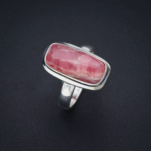 StarGems® Natural Rhodochrosite Handmade 925 Sterling Silver Ring 7 F1847