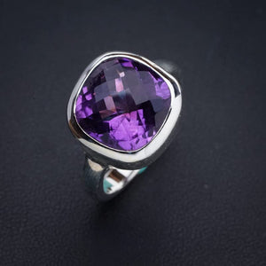 StarGems® Natural Amethyst Handmade 925 Sterling Silver Ring 7.25 E9224