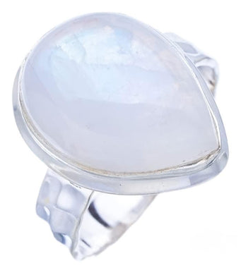 StarGems  Natural Moonstone Handmade 925 Sterling Silver Ring 9 F0616