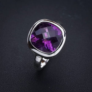 StarGems  Natural Amethyst Handmade 925 Sterling Silver Ring 6.25 E9266