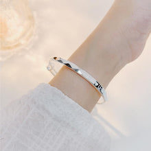 StarGems  Adjustable I love U Handmade 999 Sterling Silver Bangle Bracelet For Women Cb0189