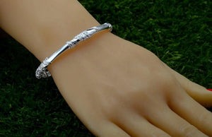 StarGems  Adjustable Blossom Handmade 999 Sterling Silver Bangle Bracelet For Women Cb0221