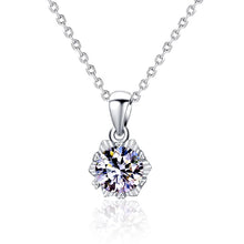 StarGems  1ct Moissanite 925 Silver Platinum Plated Snowflake Necklace B4622